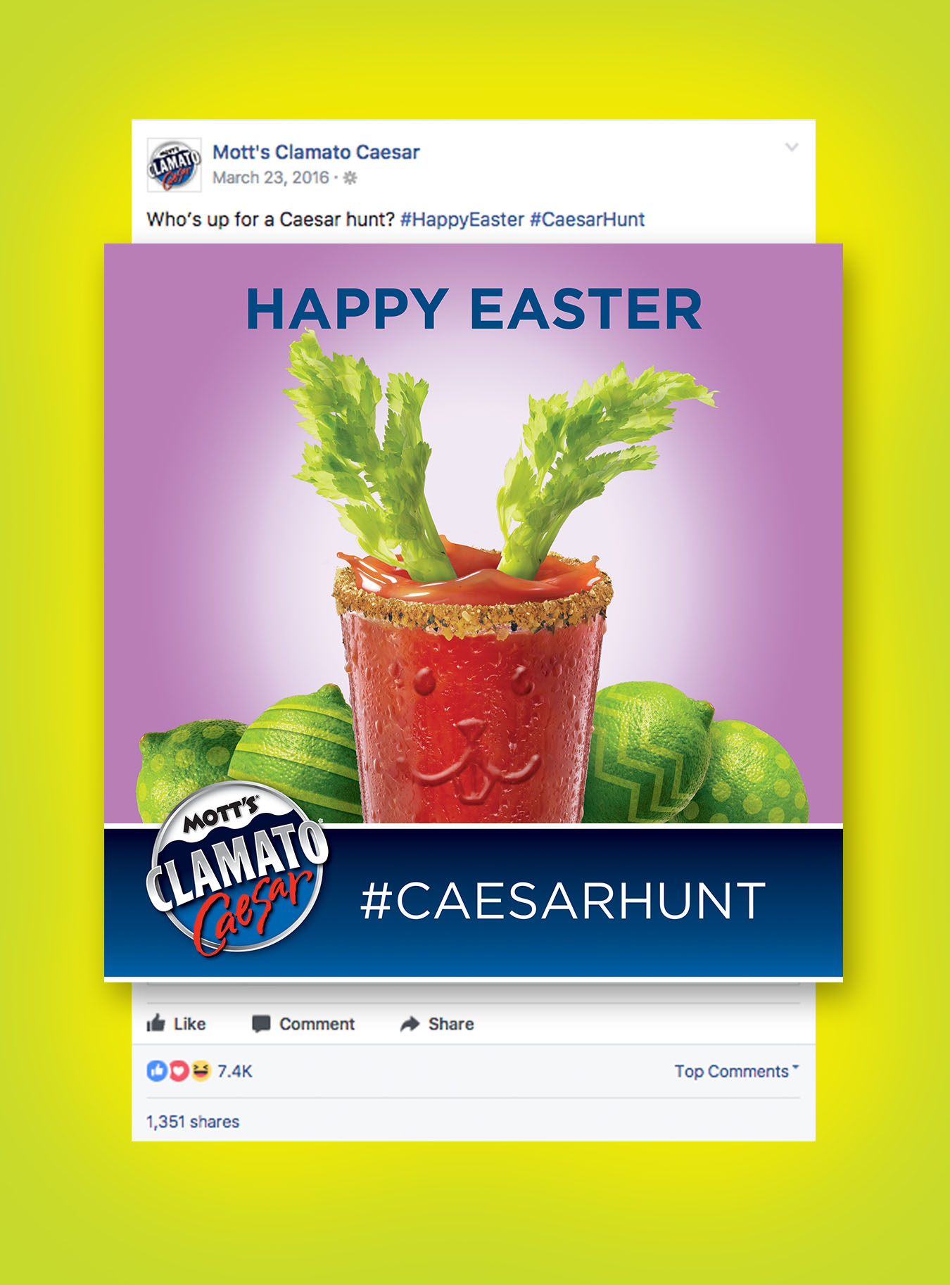 Mott's Clamato Facebook post for Easter